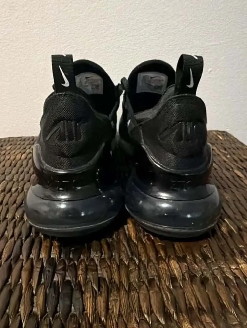 7y Nike Air Max 270 Black and White Sneakers